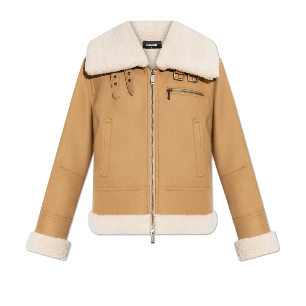 Dsquared2 Jacka med krage Beige, Dam