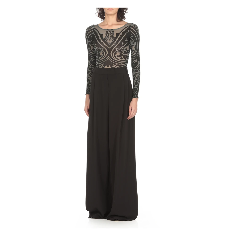 Wolford Zwarte Paisley Tattoo Body Top Black Dames