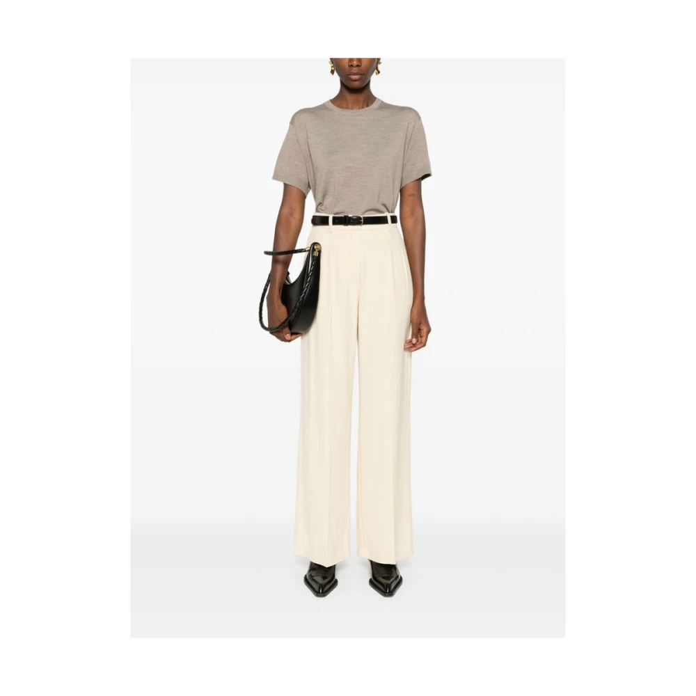 Theory Merino Wol Crew Neck T-shirt Brown Dames