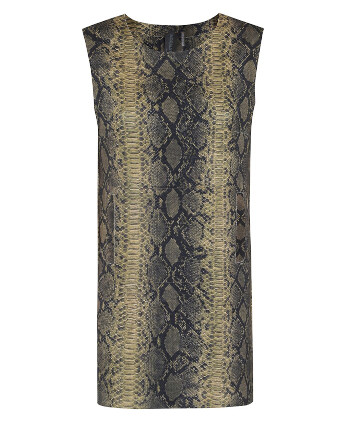 robe-sans-manches-imprime-python-vert