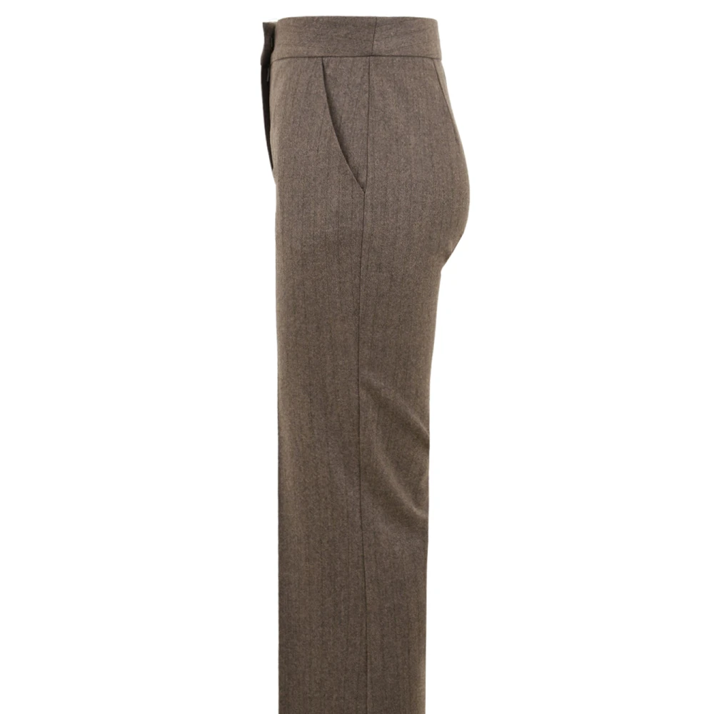 Drumohr Duifgrijze Broek Lp616P00 R01 Brown Dames