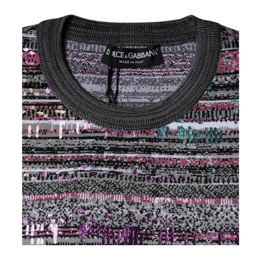Dolce & Gabbana Multicolor Gestreepte Crew Neck Sweater Multicolor Heren
