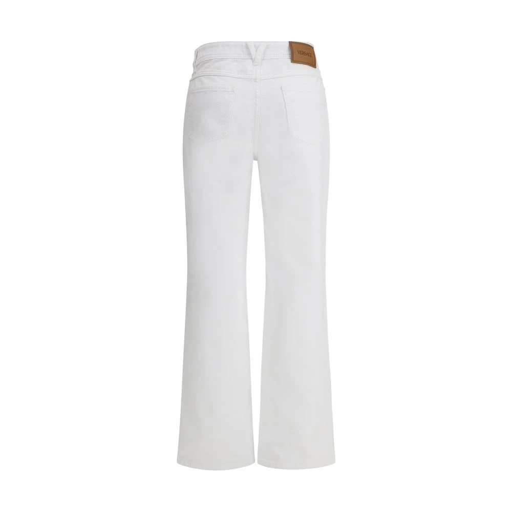 Versace Witte katoenen jeans met modern design White Dames