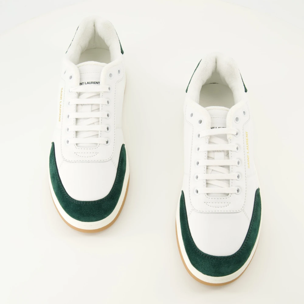 Saint Laurent Witte Leren Bicolor Sneakers Sl 61