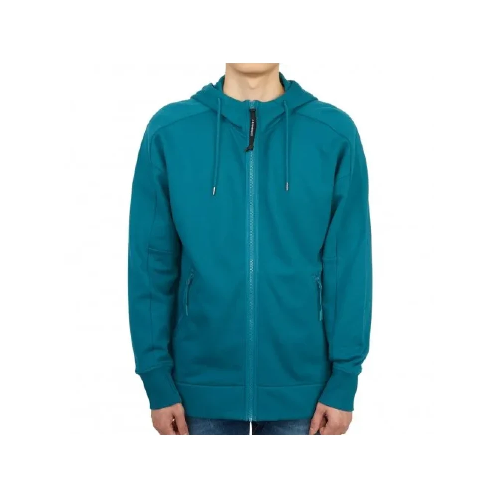 C.p. Company Men's Blue Zip-Through Hoodie - Zip-Throughs - Xl - Sweatshirts & Hoodies