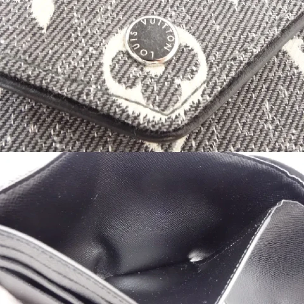 Louis Vuitton Vintage Pre-owned Denim wallets Gray Dames