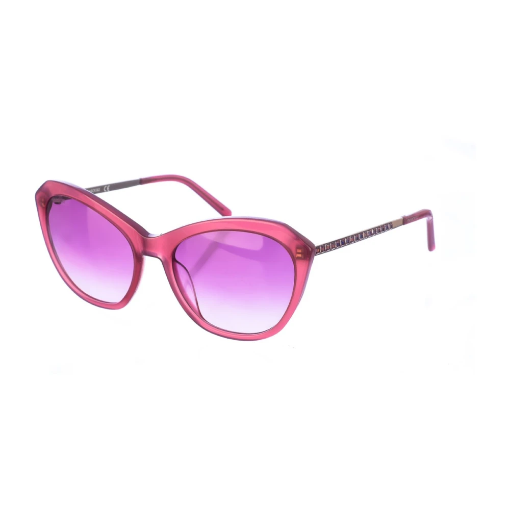 Swarovski Women's Red Oval Sunglasses With Violet Gradient Lenses