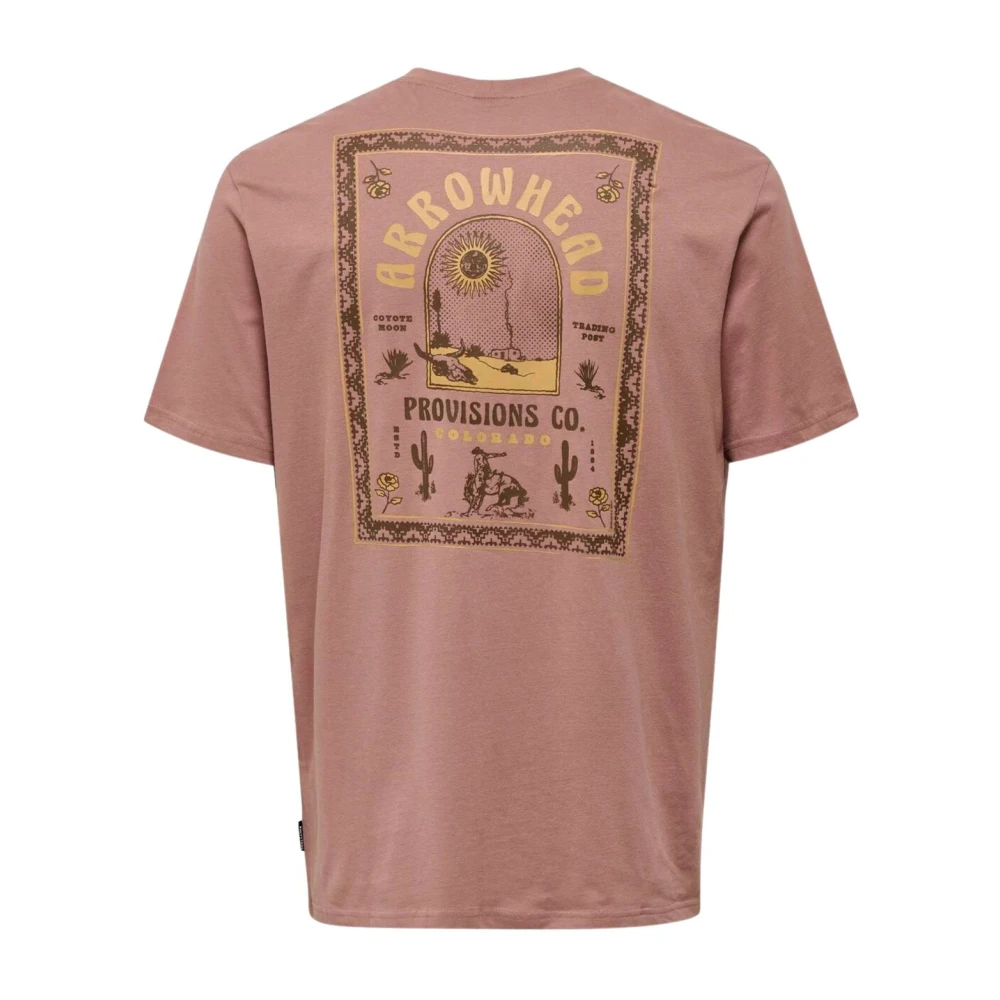 Only & Sons Casual Katoenen T-shirt voor Mannen Pink Heren