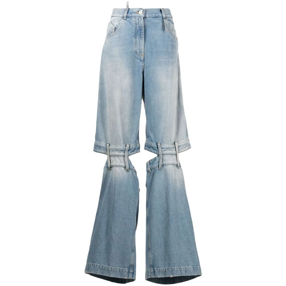 The Attico Lichtblauwe Denim Wide Leg Jeans Blue Dames