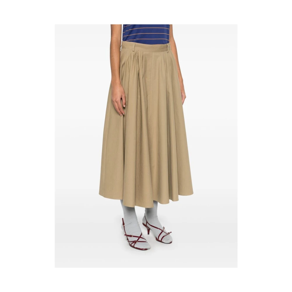 Mark Kenly Domino Tan Beige Rok met Elastische Tailleband en Zakken Beige Dames