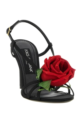 Satin Sandal With Flower