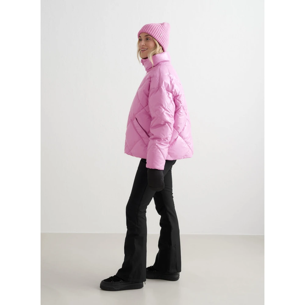 Aim'n Peony Pink Diamond Quilt Puffer Jacket Pink Dames