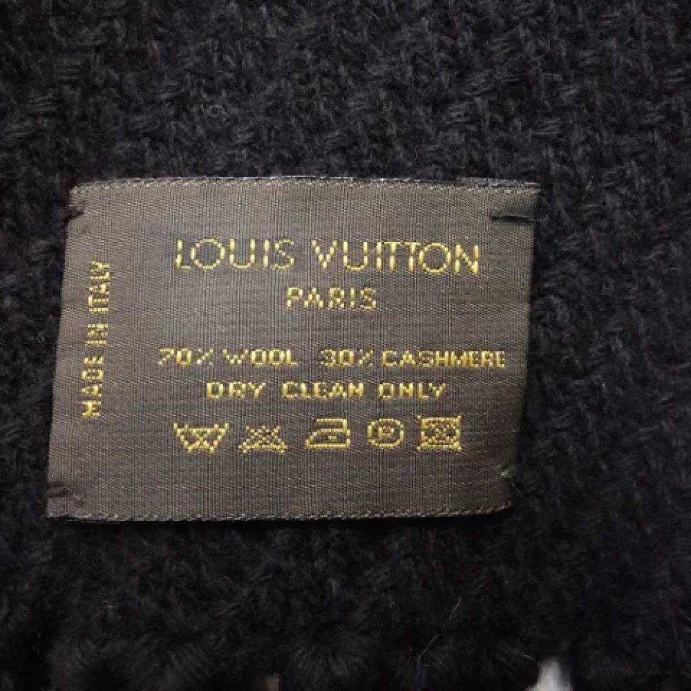Louis Vuitton Vintage Pre-owned Wool scarves Black Dames