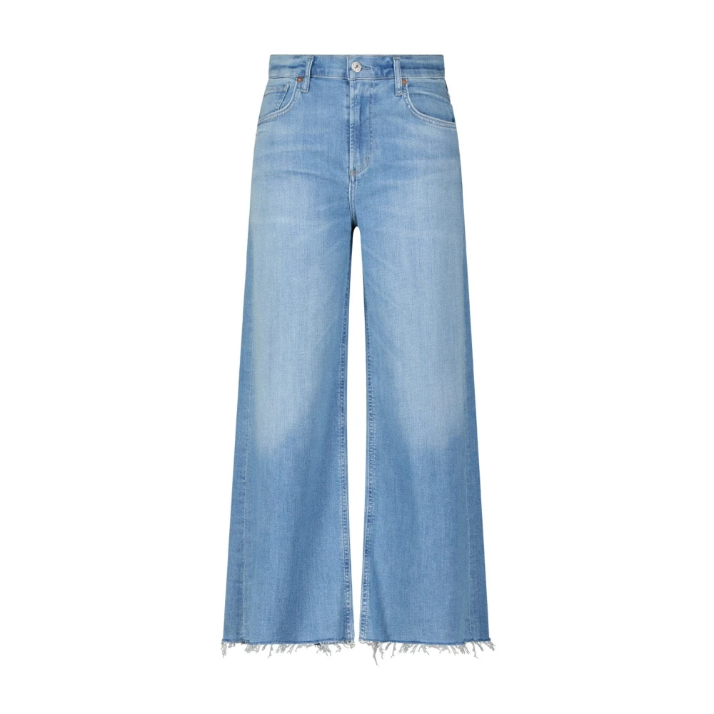 Citizens of Humanity Jeans med vida ben och fransad nederkant Blue, Dam