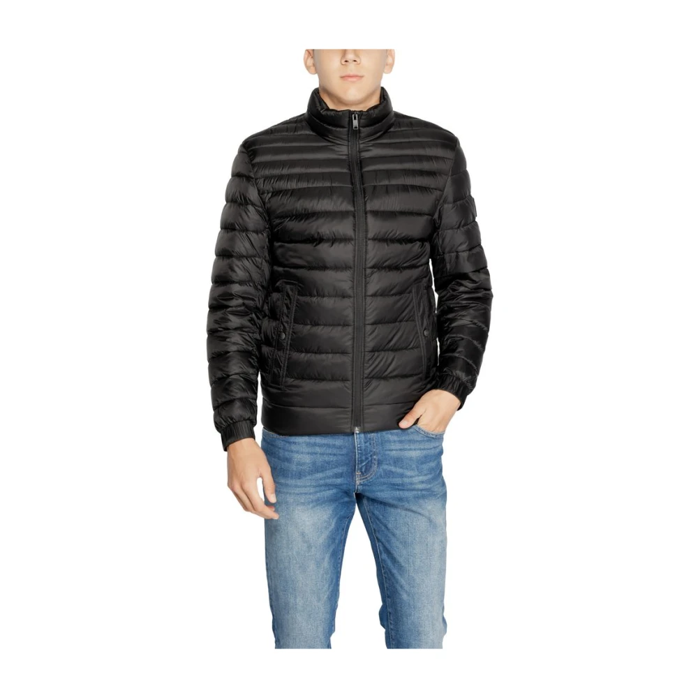 Hugo Boss Zwarte Polyamide Jas voor Mannen Black Heren