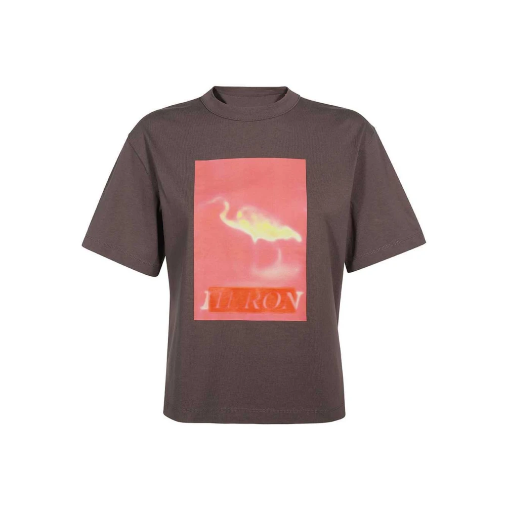 Heron Preston Katoenen T-shirt met Front Print Brown Dames