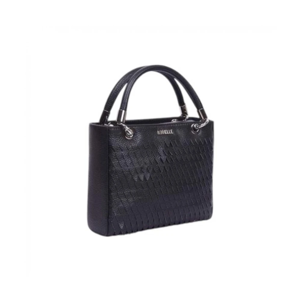 Rebelle Leren tas met automatische knoopsluiting Black Dames
