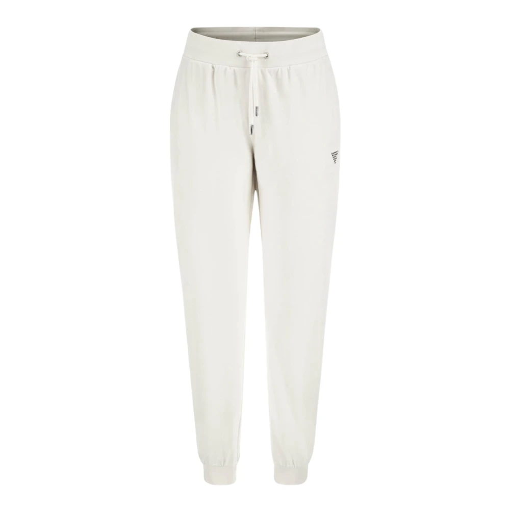 Guess Sportieve witte damesbroek met strass-applicatie White Heren