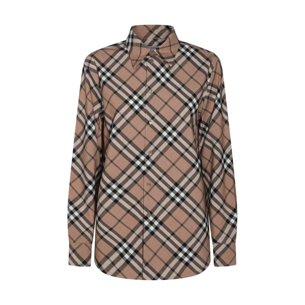 Burberry Geruit motief wollen overhemd Multicolor Dames