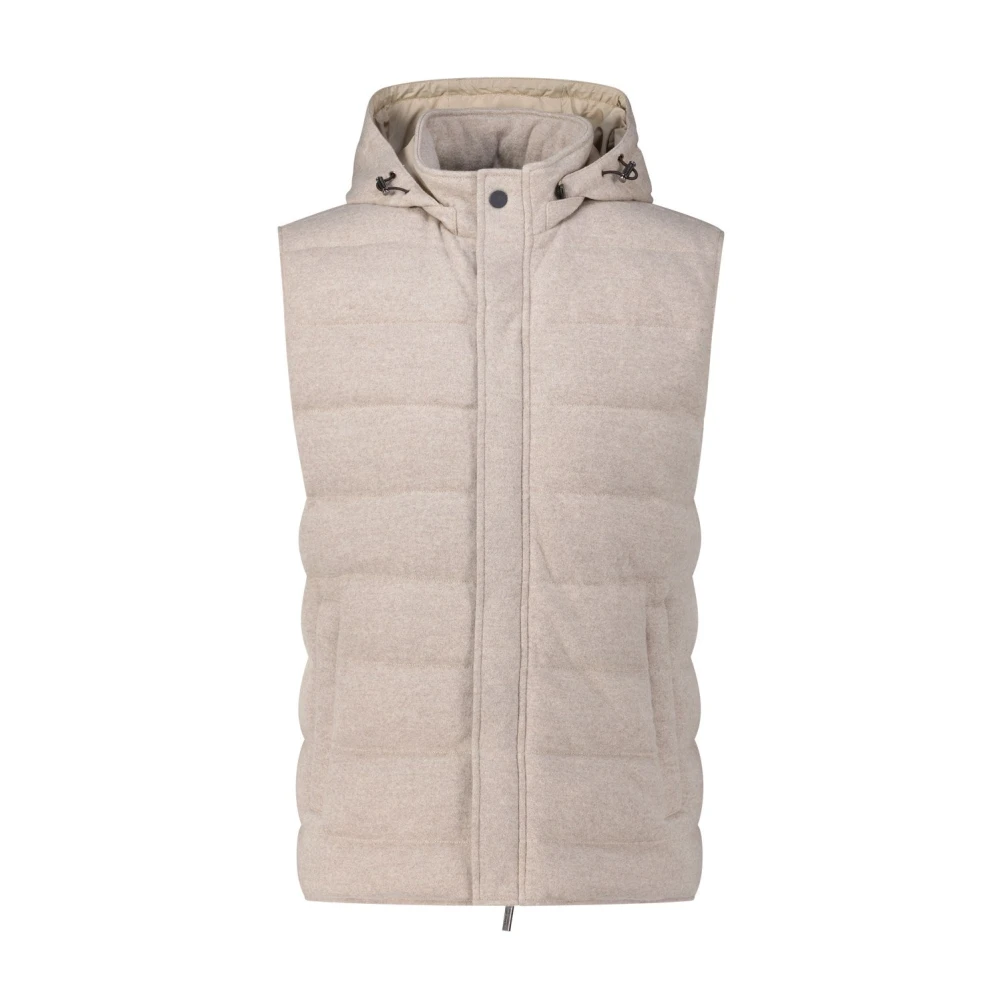 Maurizio Baldassari Gewatteerde wollen capuchonvest Beige Heren