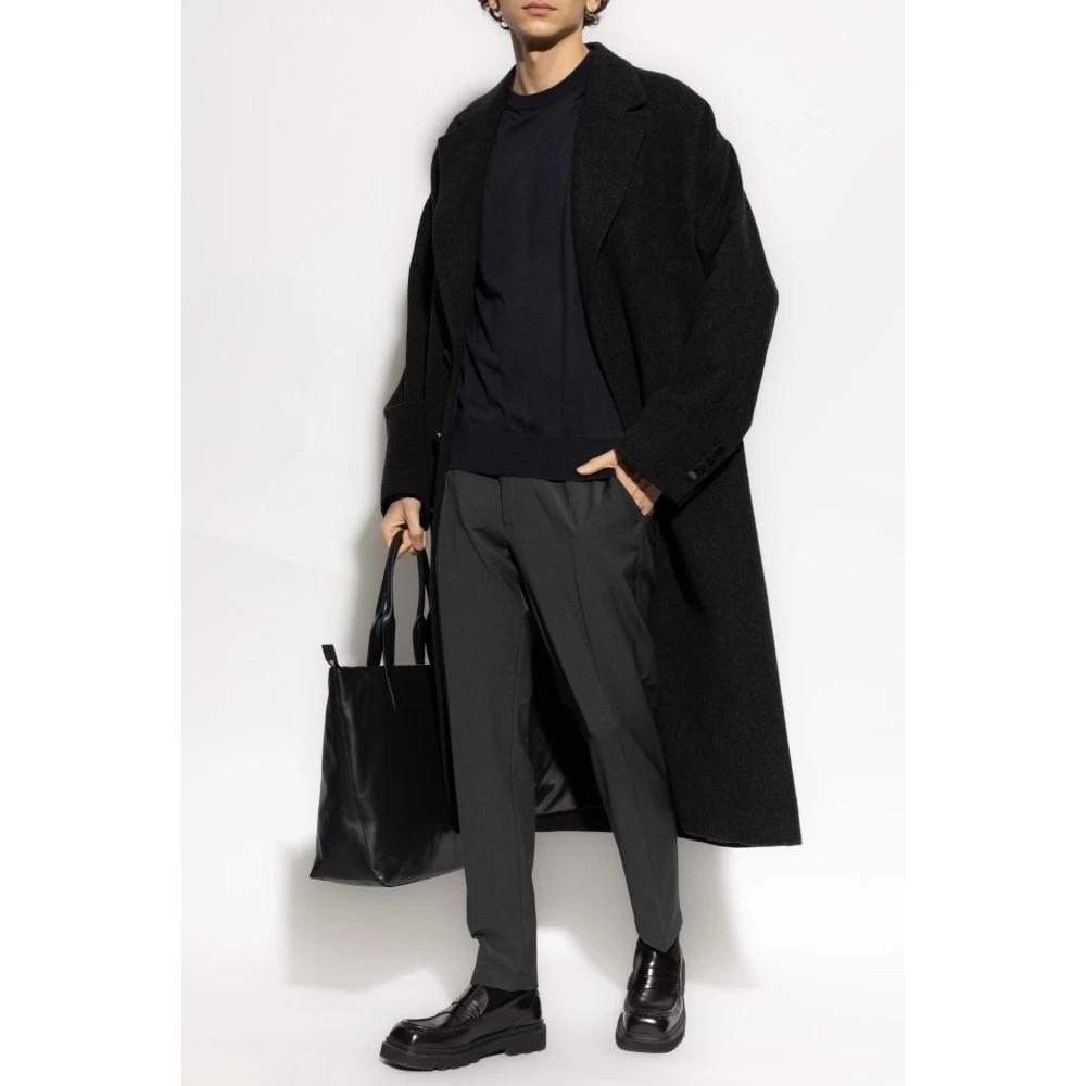 Dolce & Gabbana Zijden trui met geborduurd logo Blue Heren