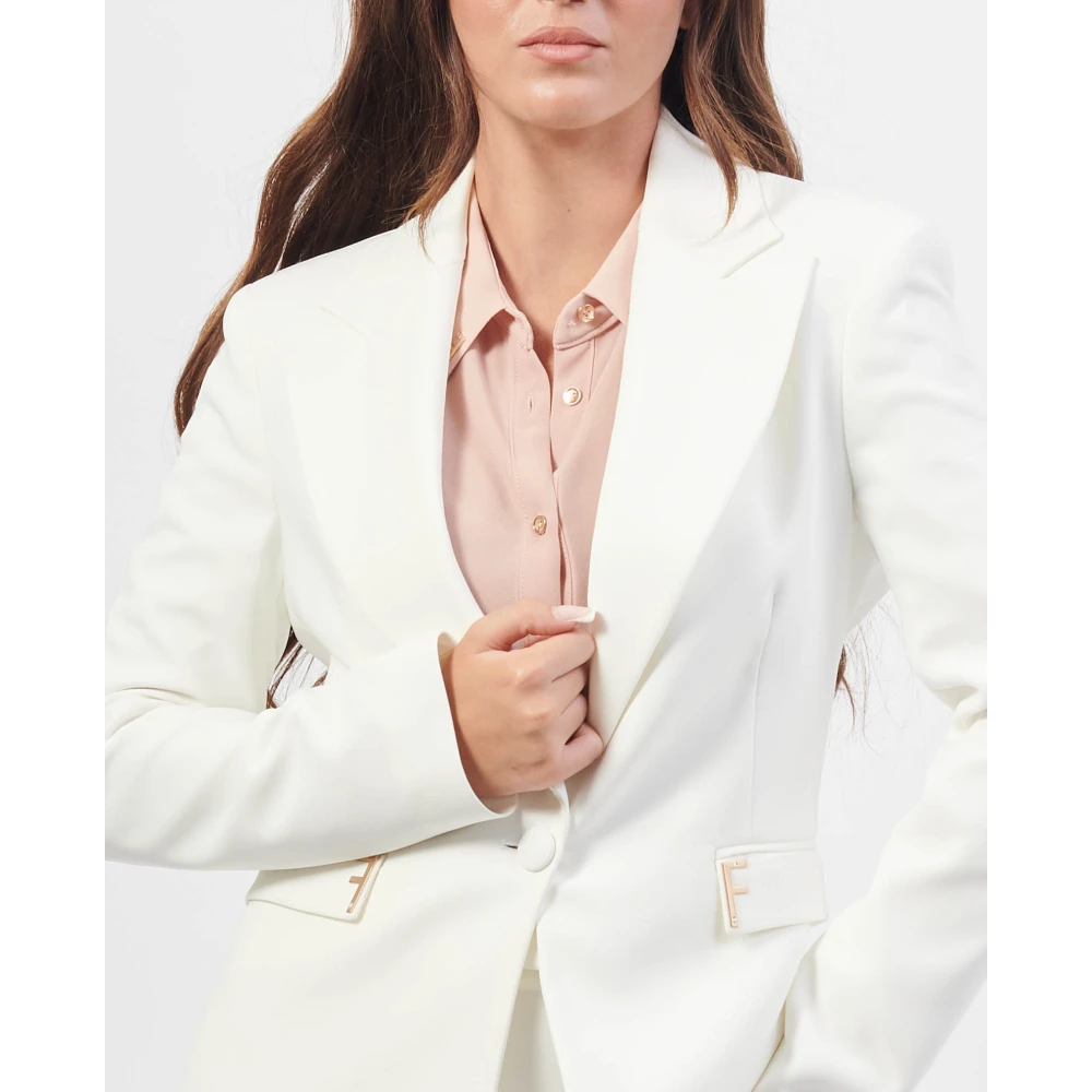 Fracomina Witte Slim Fit Jas White Dames
