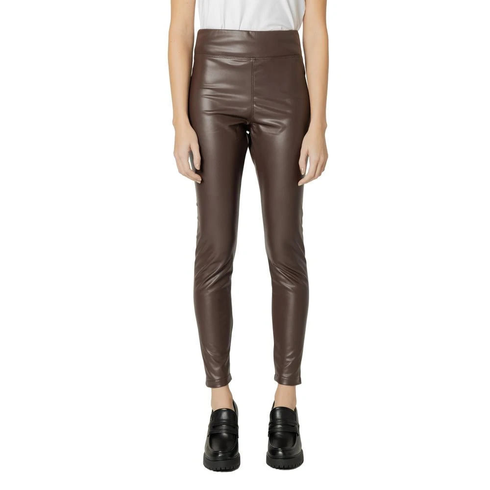 Street One Effen Leggings Polyester Lycra Mix Brown Dames