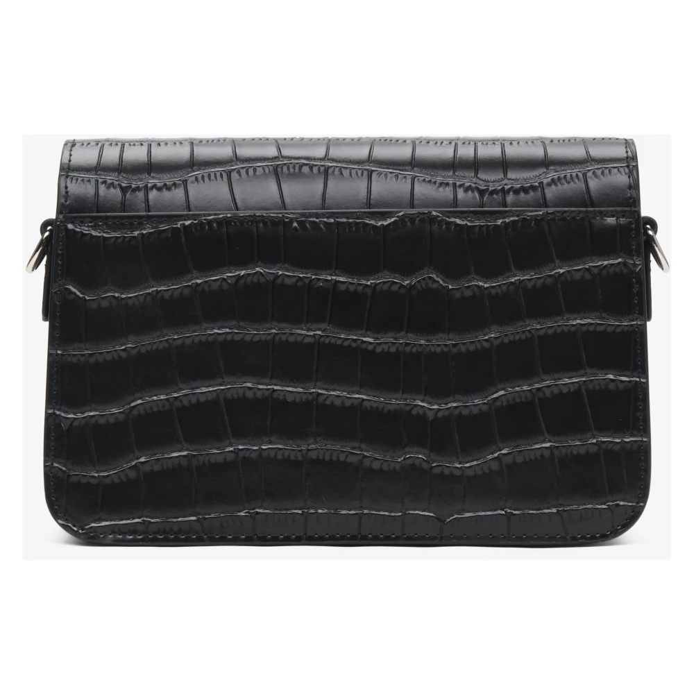 Estro Kleine zwarte leren tas met reliëf voor vrouwen Er00115963 Black Dames