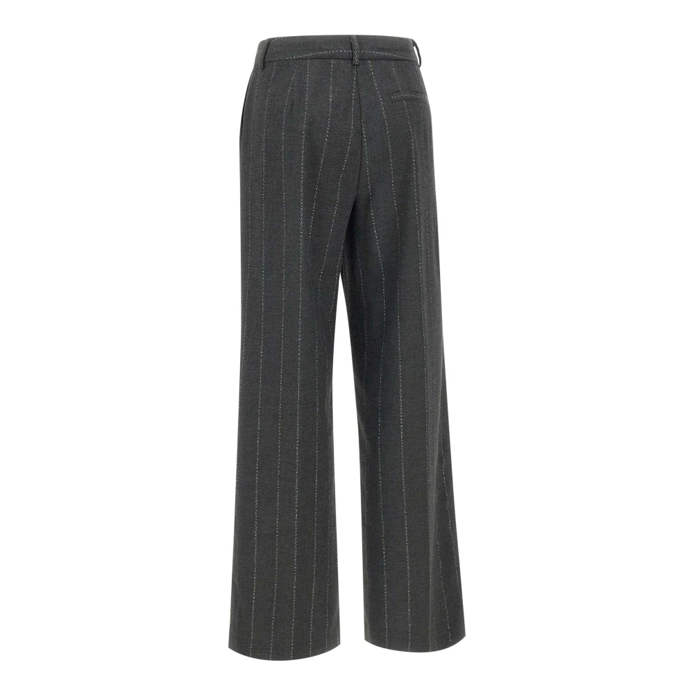 Kaos Grijze Viscosebroek met Lurex-draden Gray Dames