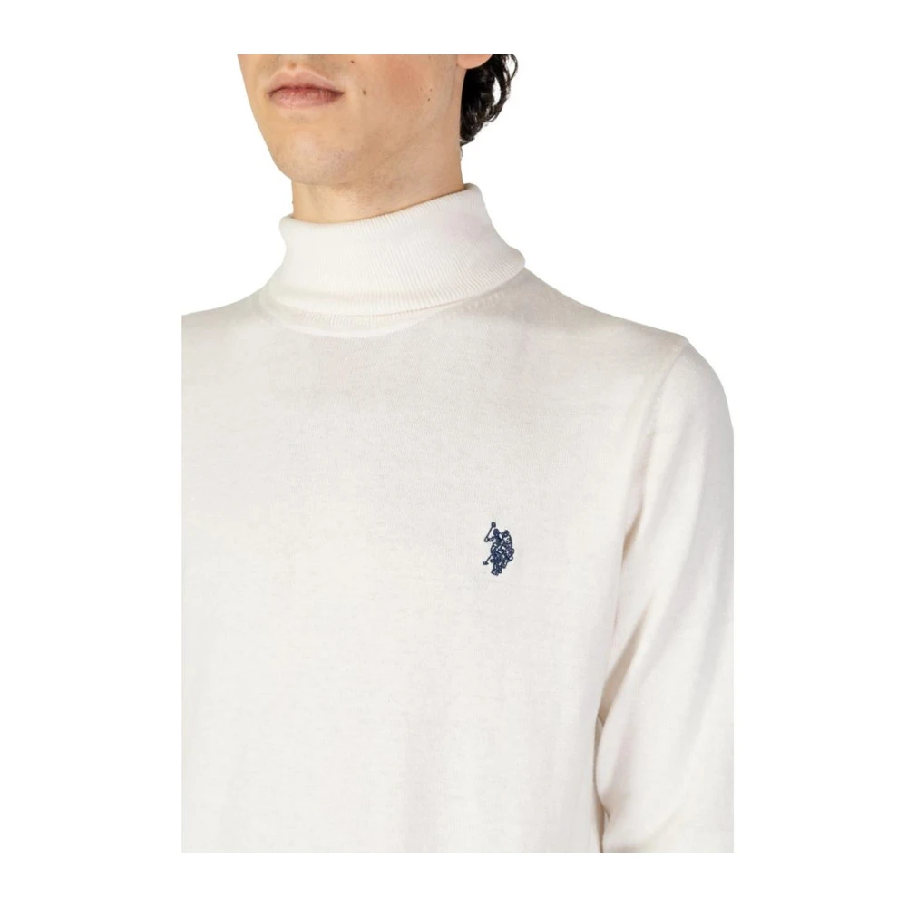 U.s. Polo Assn. Witte Katoen-Kasjmier Gebreide Trui White Heren