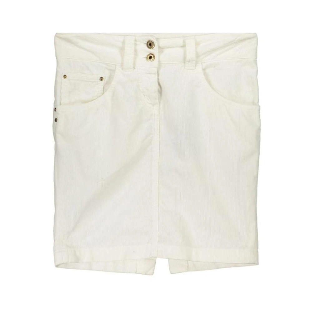 Patrizia Pepe Vit Corduroy Mini Kjol