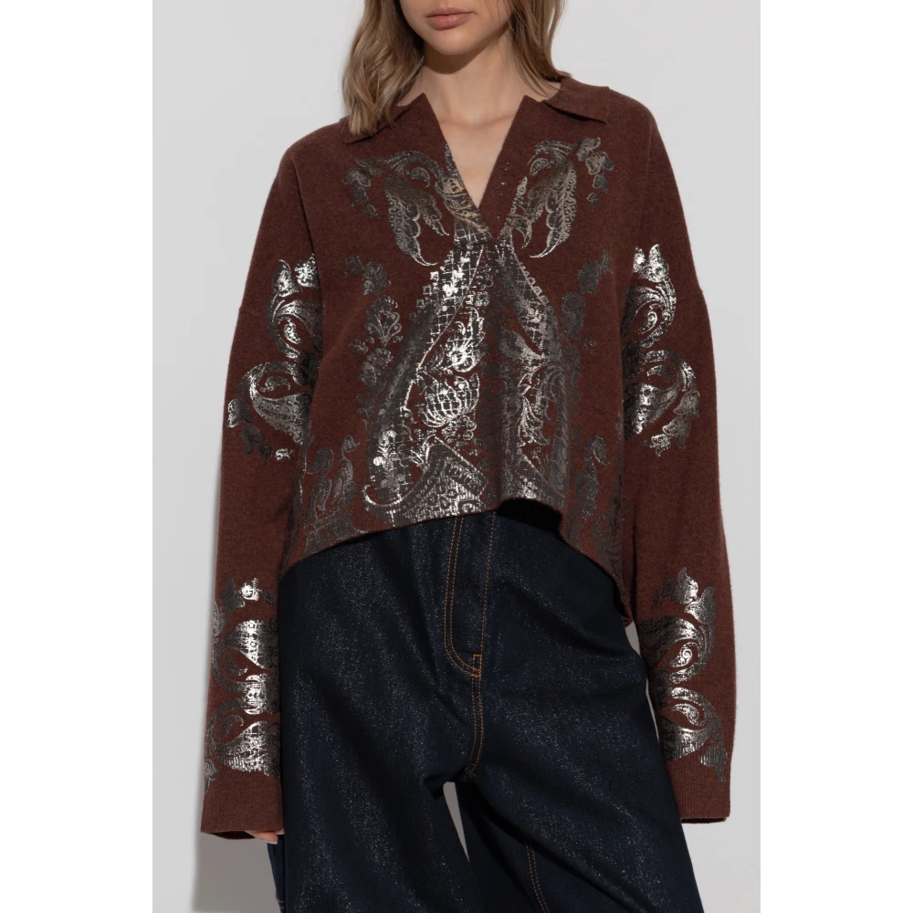 ETRO Trui met kraag Brown Dames