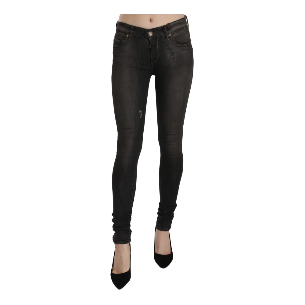 Plein Sud Women's Black Skinny Fit Jeans, W27, Jenius Low Waist Skinny Denim Trousers