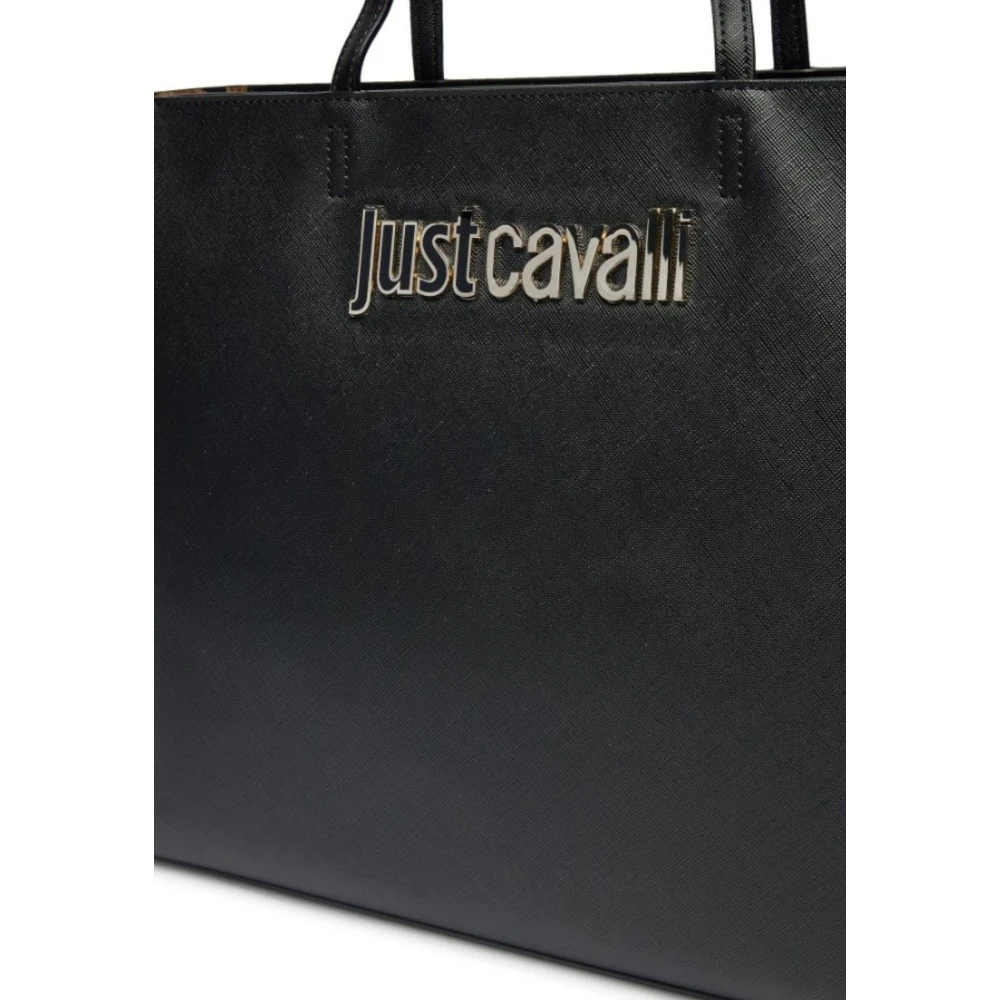 Just Cavalli Metalen Lettering Dames Tas Range Black Dames