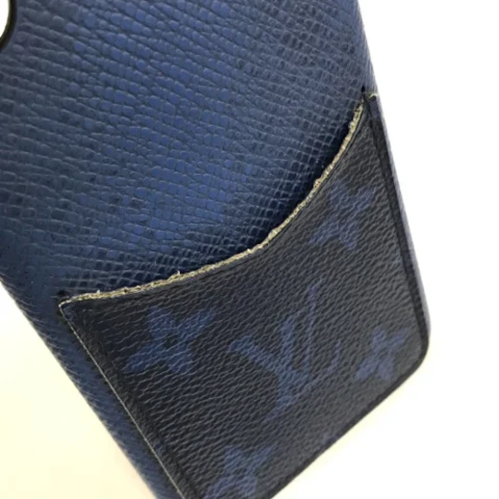 Louis Vuitton Vintage Pre-owned Leather home-office Blue Dames