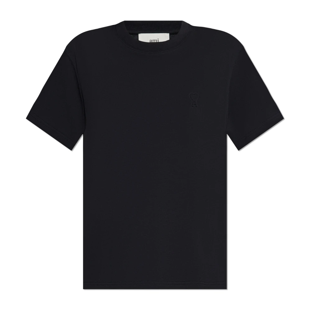 Ami Paris T-shirt met reliëflogo Black Dames