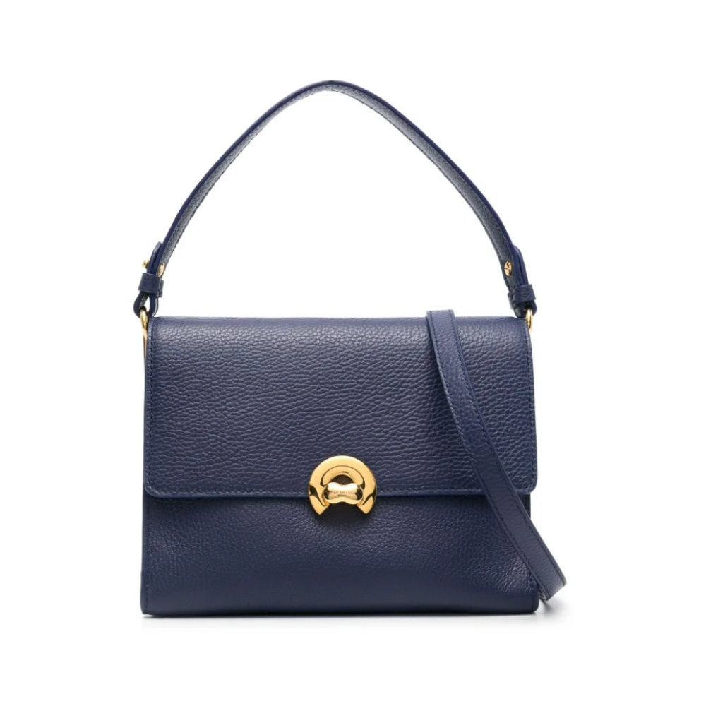 Coccinelle Blauwe Leren Schoudertas Blue Dames