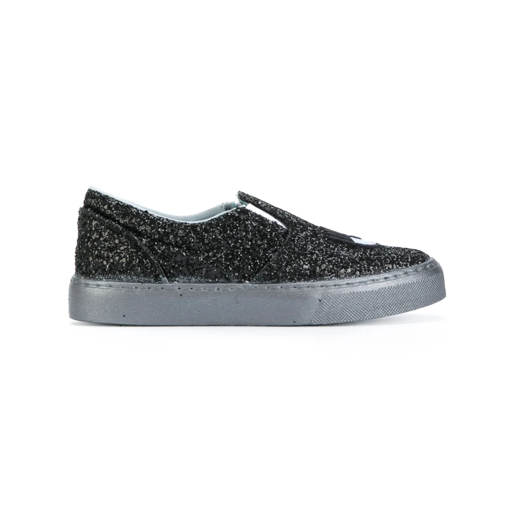 Chiara Ferragni Collection Slip On Lips Stijlvolle Schoenen Dames Schoenen Zwart