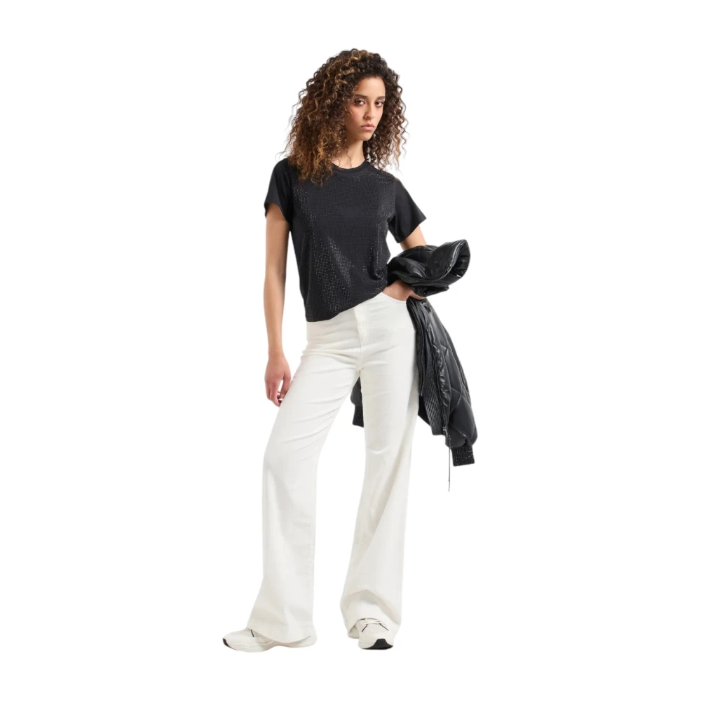 Emporio Armani Casual Katoenen T-shirt Black Dames