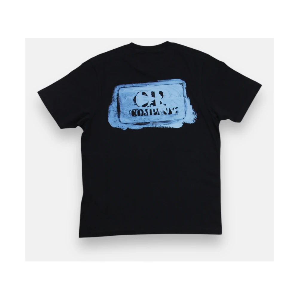 C.P. Company Minimalistische Navy Blue T-Shirt Brush Blue Heren