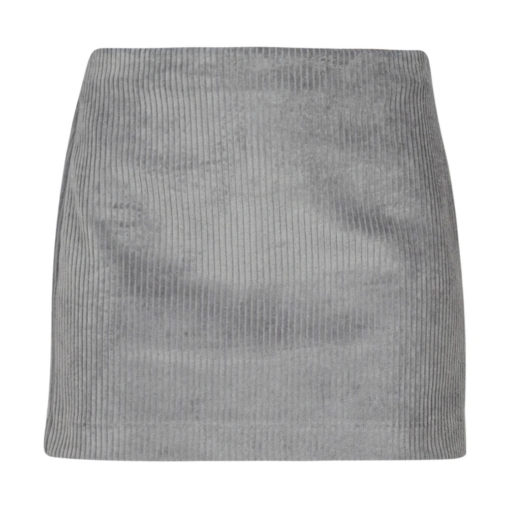 Ottod'Ame Fluweel Geribbelde Minirok Gray Dames