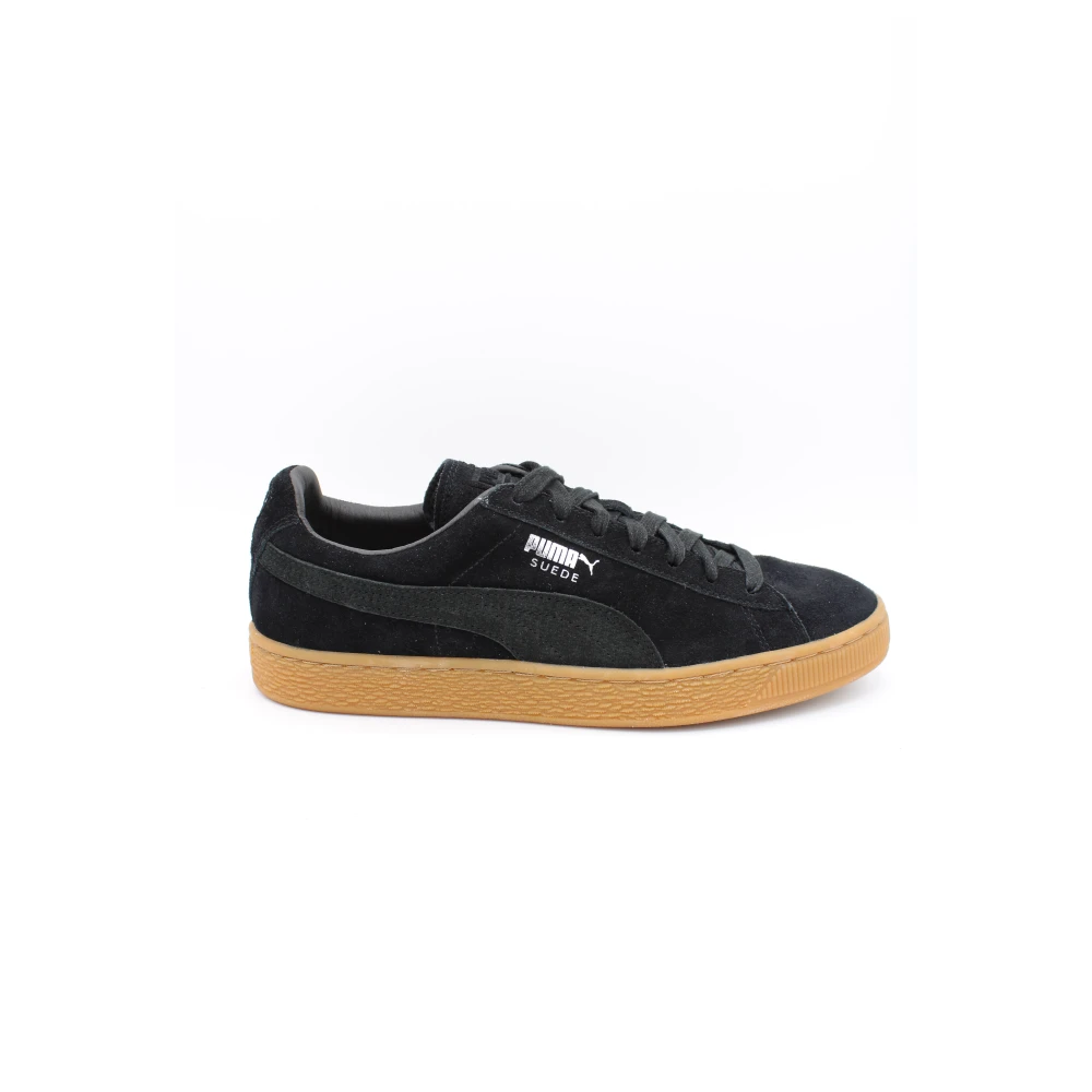 Puma Klassieke Suède Veters Rubberen Zool Schoen Heren Schoenen Zwart