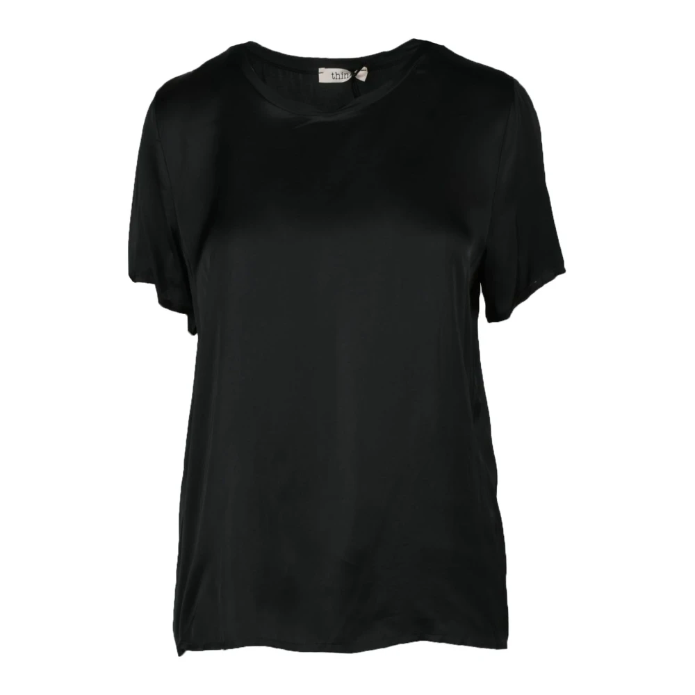 Think! Elegante Viscose Rayon Blouse Black Dames