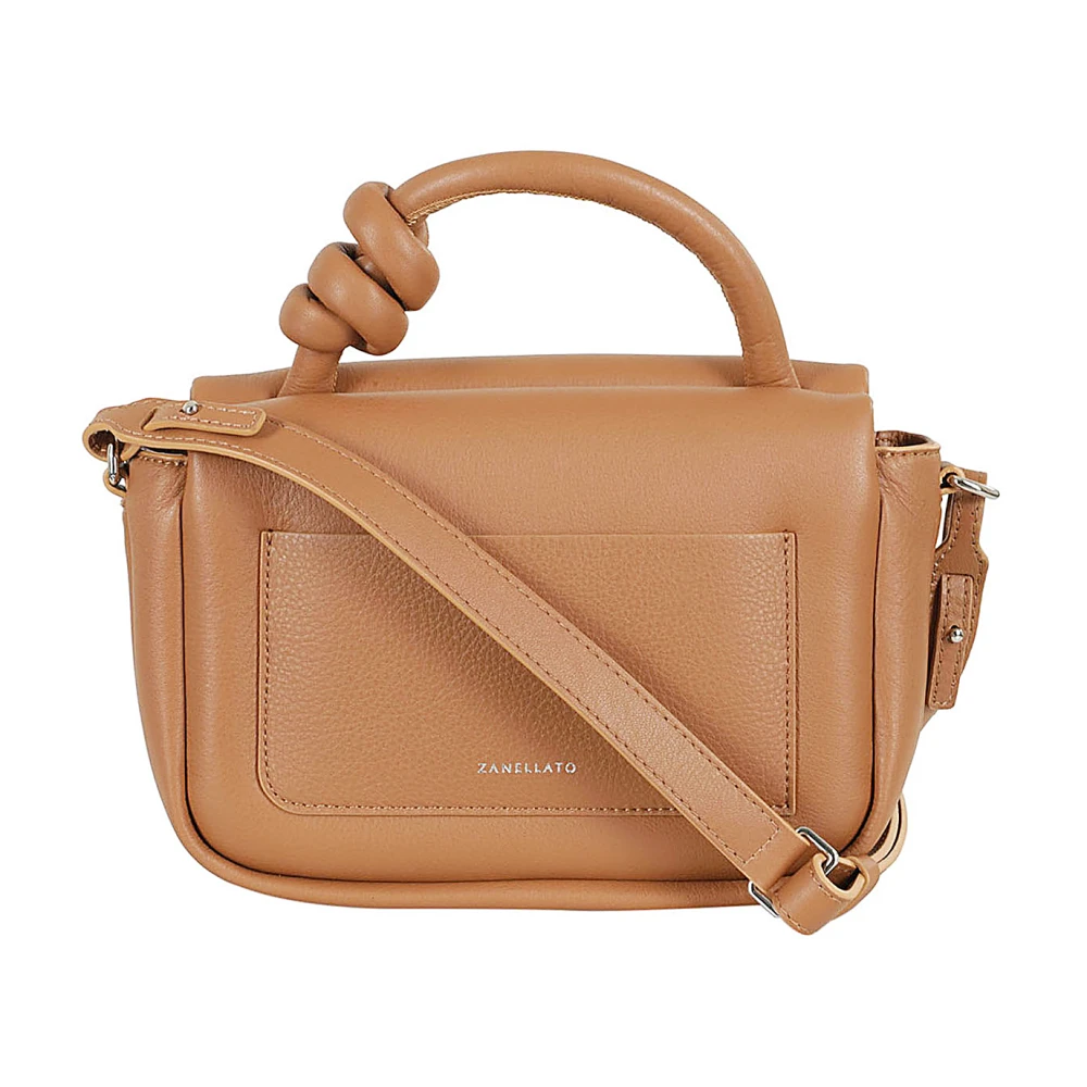 Zanellato Zachte Piuma Knot Schoudertas Brown Dames