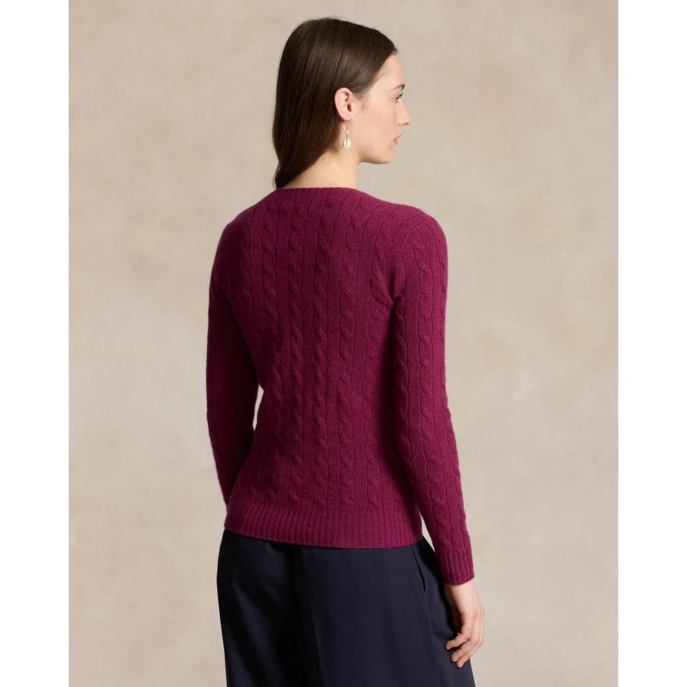 Polo Ralph Lauren Wollen en Kasjmier Gevlochten Trui Red Dames
