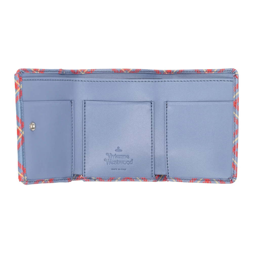 Vivienne Westwood Ruitjesprint Flap Portemonnee Blauw Oranje Multicolor Dames