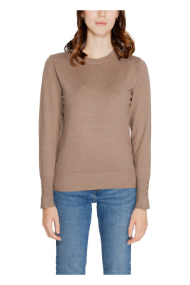 pull-beige-col-rond-tricot