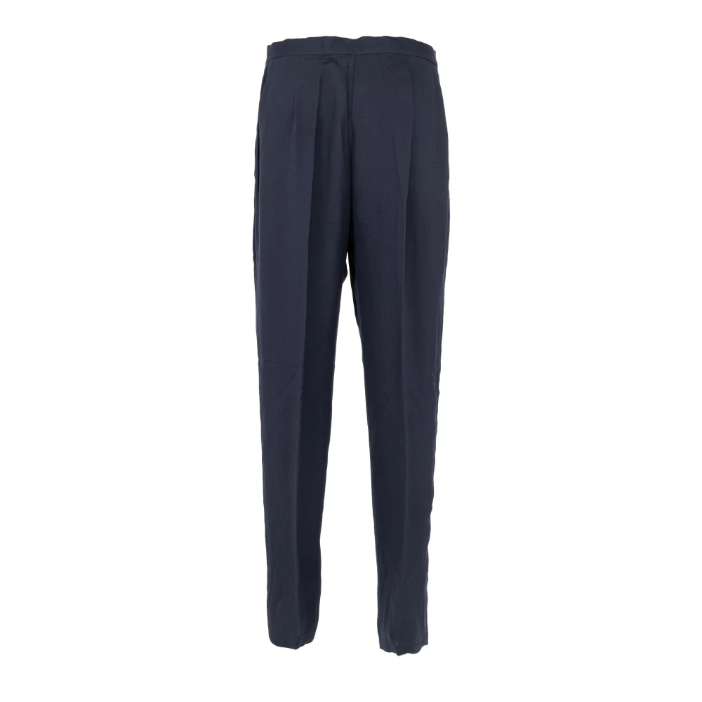 Manila Grace Elegante Palazzo Broek Blauw Nacht Blue Dames