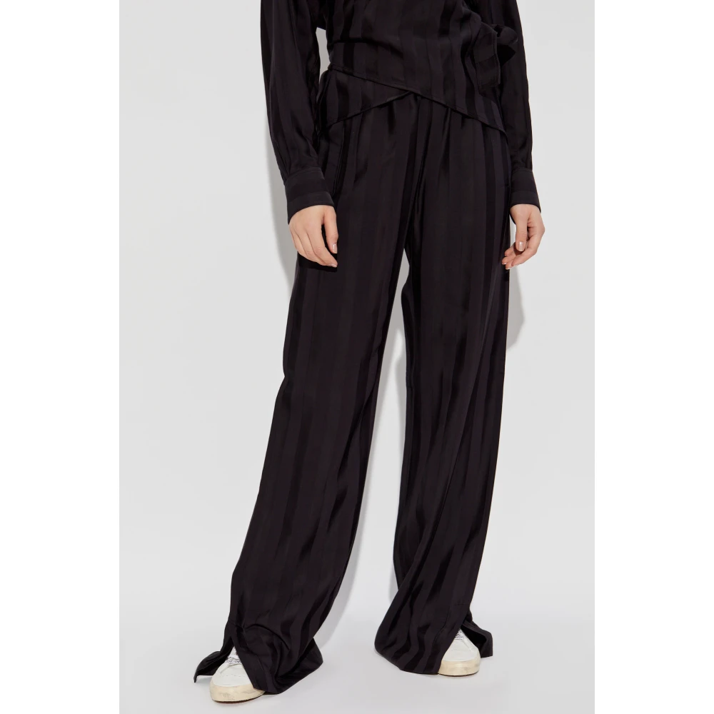Golden Goose Gestreepte Broek Black Dames