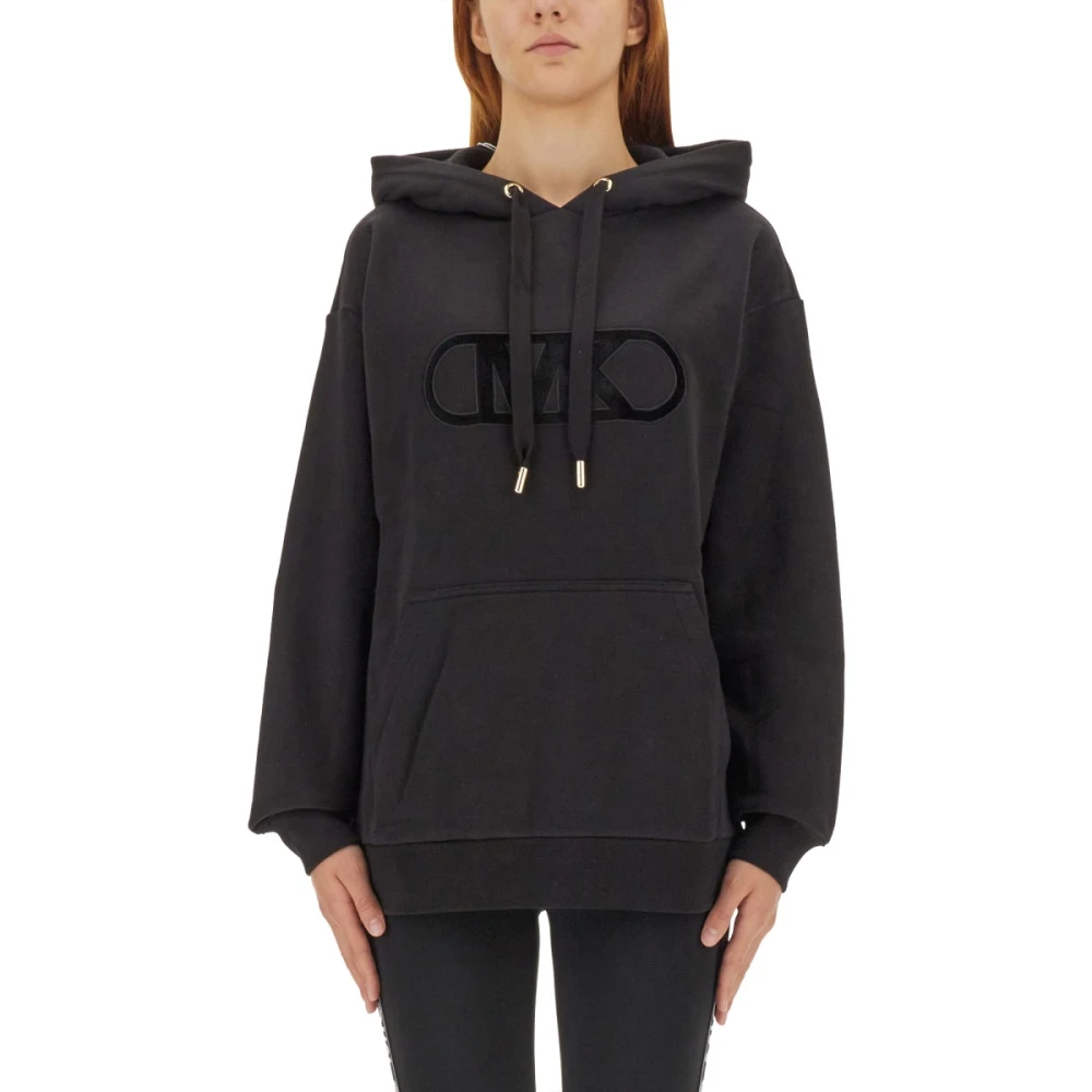 Michael Kors Gezellig Logo Sweatshirt Oversized Fit Vrouwen Black Dames